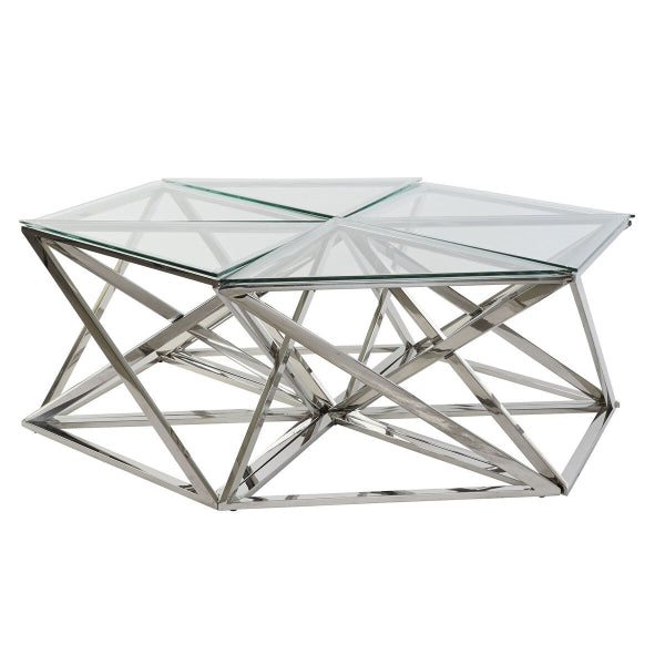 DKD HOME DECOR TAFEL ZILVERKLEURIG KRISTAL (137,5 X 120,5 X 46 CM)