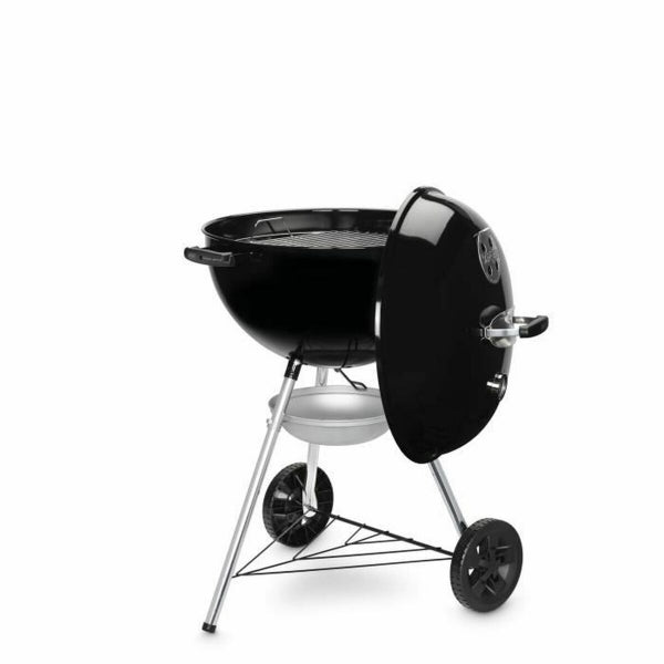 WEBER E-5710 HOUTSKOOLBARBECUE MET DEKSEL EN WIELEN ZWART