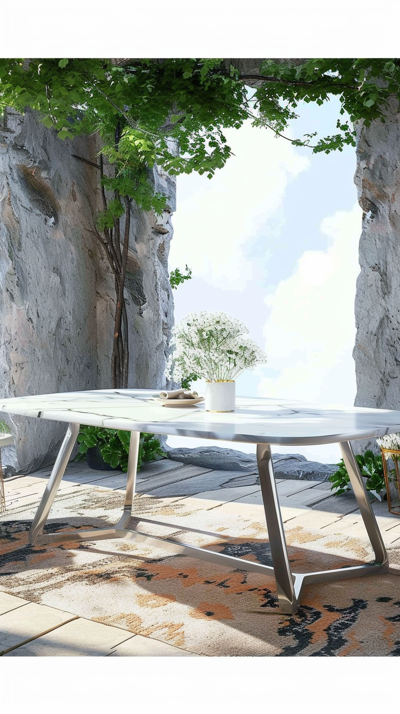 DKD HOME DECOR EETTAFEL (180 X 90 X 76 CM) MARMER