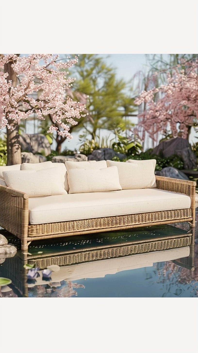 TUINBANK NATUURLIJK MANGOHOUT FOAM NATUURLIJKE VEZEL 180 X 86 X 80 CM