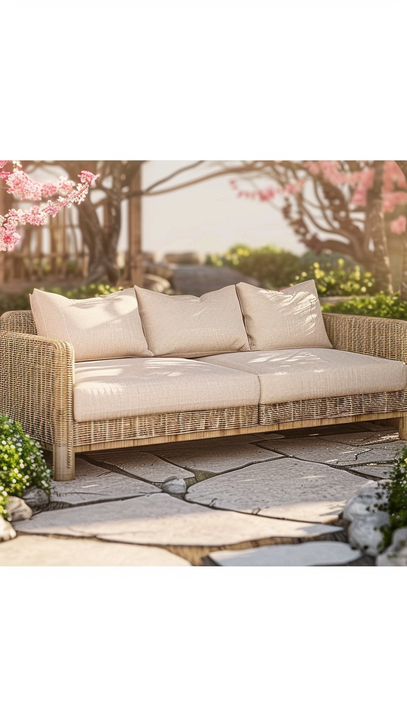TUINBANK NATUURLIJK MANGOHOUT FOAM NATUURLIJKE VEZEL 180 X 86 X 80 CM