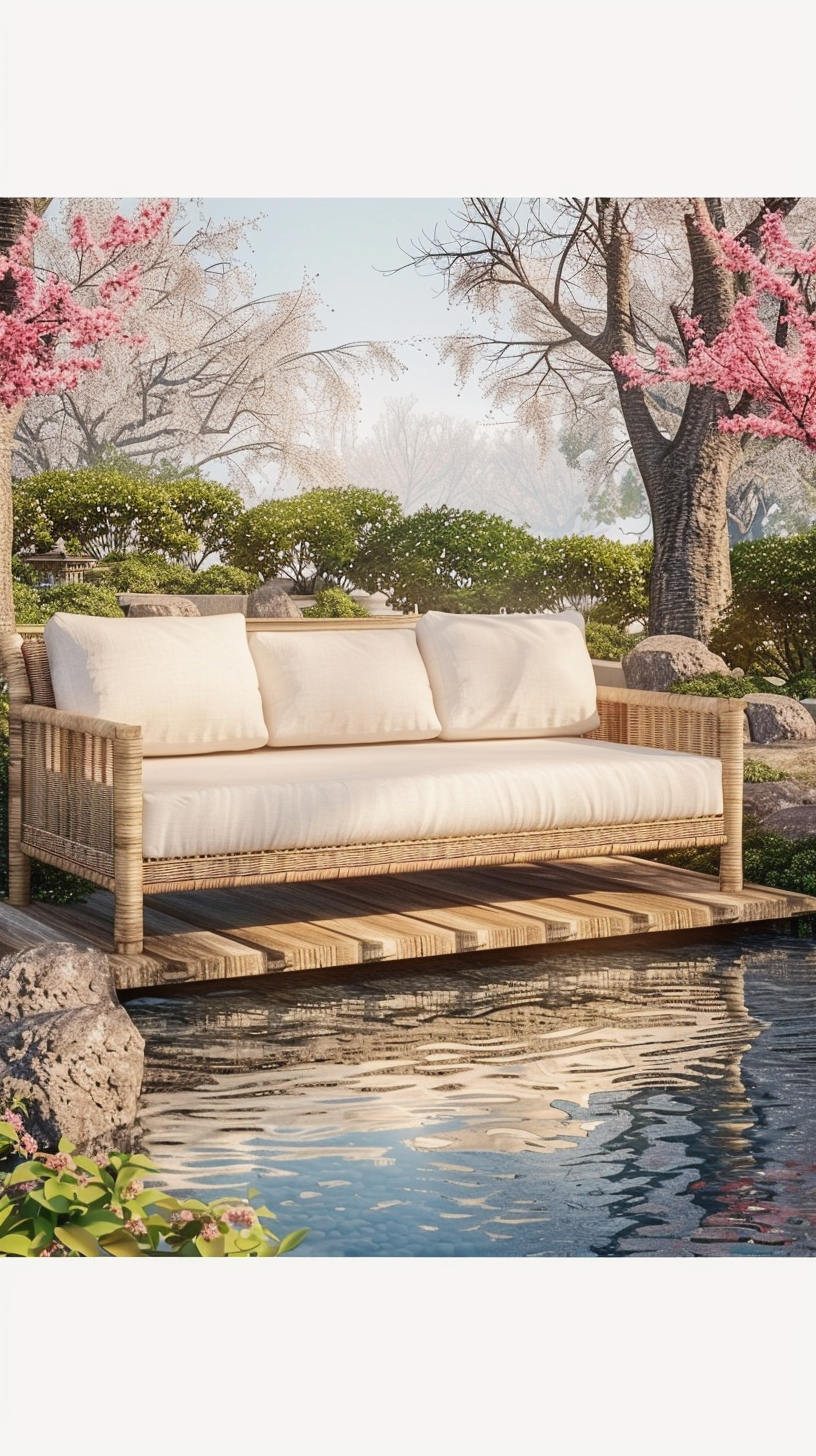 TUINBANK NATUURLIJK MANGOHOUT FOAM NATUURLIJKE VEZEL 180 X 86 X 80 CM