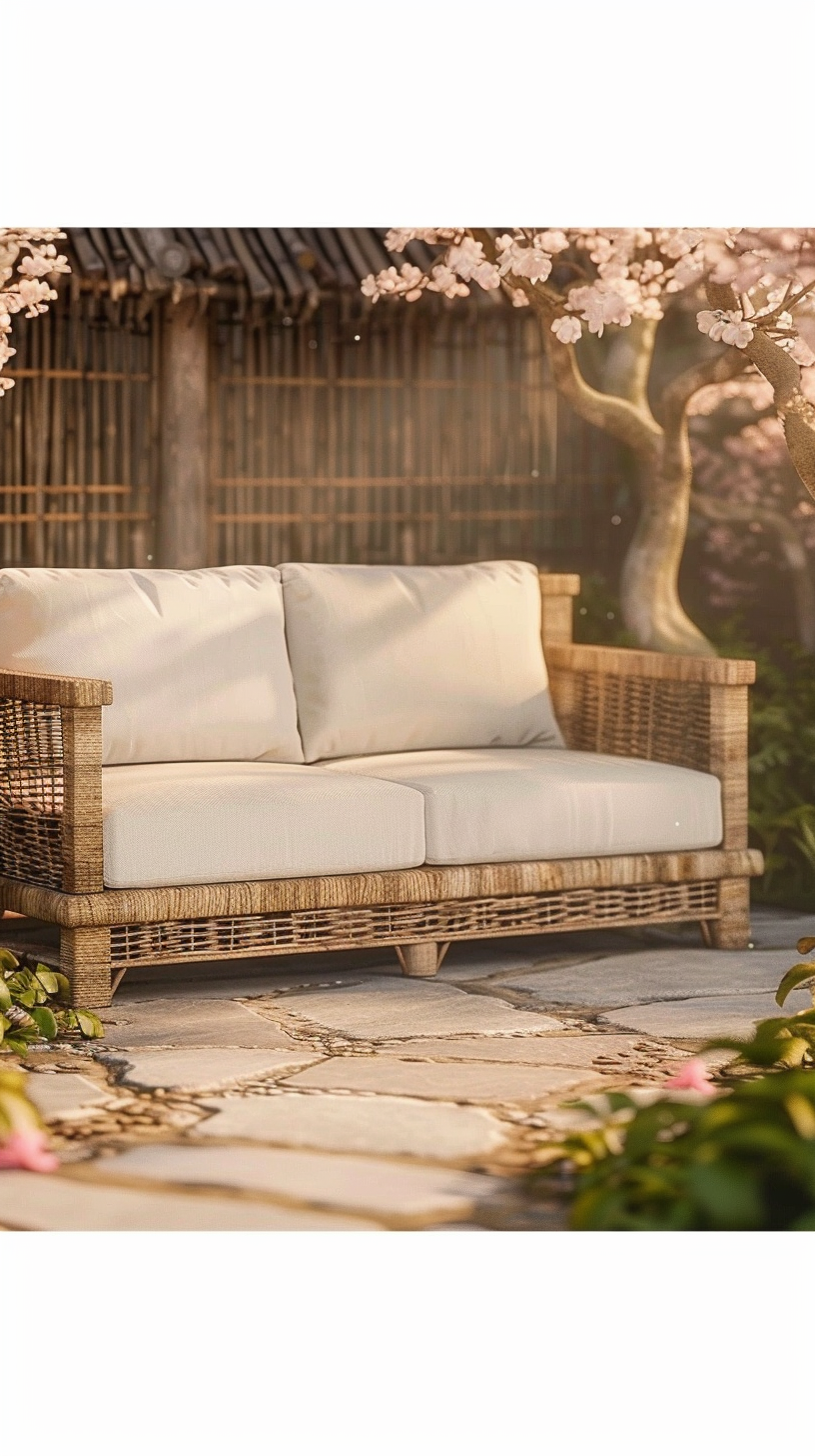 TUINBANK NATUURLIJK MANGOHOUT FOAM NATUURLIJKE VEZEL 180 X 86 X 80 CM