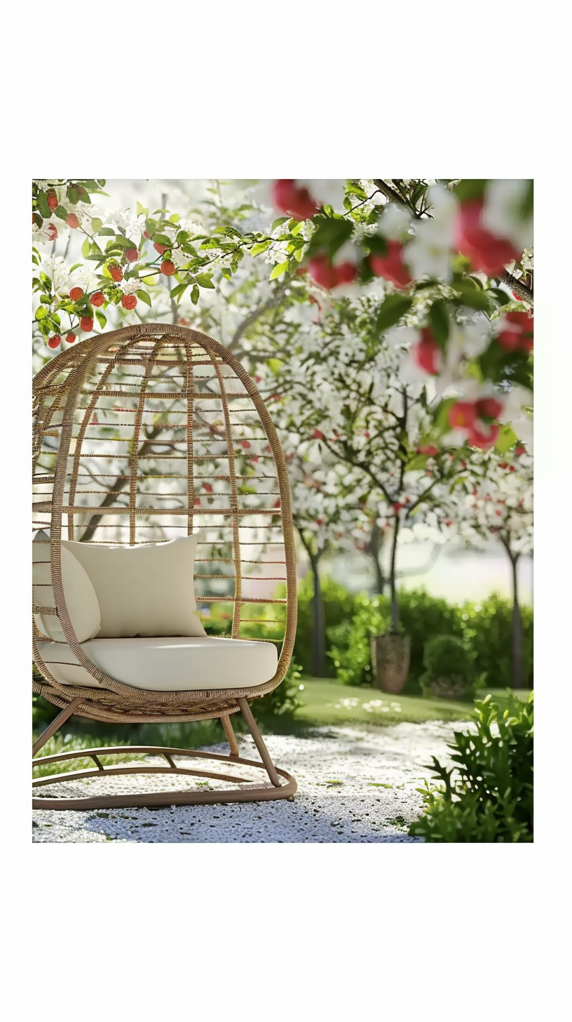 DKD HOME DECOR TUINSTOEL WIT/BRUIN (130 X 68 X 146 CM)