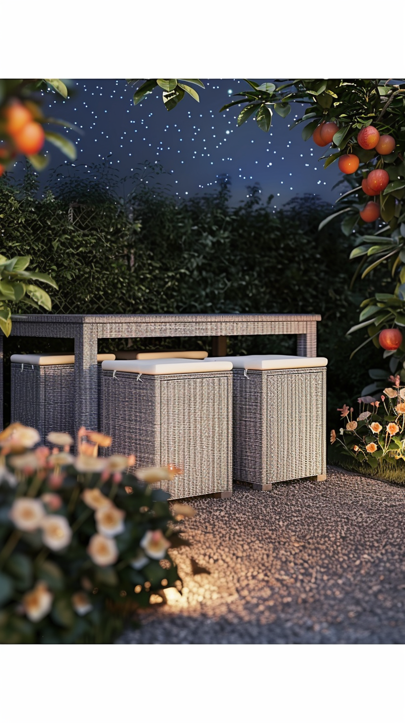 DKD HOME DECOR  TAFEL MET ZES STOELEN (143 X 80 X 100 CM)