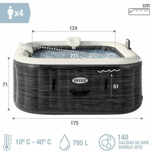 INTEX OPBLAASSPA COLORBABY PURESPA BURBUJAS GREYSTONE DELUXE 795 L