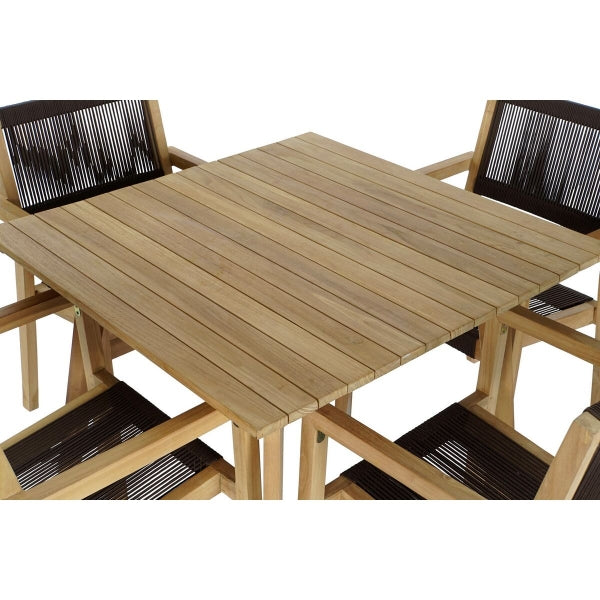 DKD HOME DECOR TAFEL MET VIER STOELEN  (90 X 90 X 75 CM)