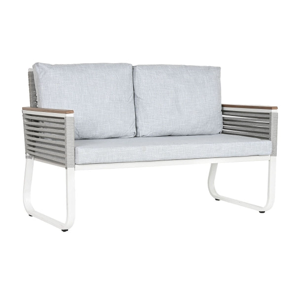 HOME ESPRIT TAFELSET MET 3 FAUTEUILS GRIJS (128 X 69 X 79 CM)