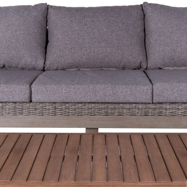 TUINBANK PATSY GRIJS - ALUMINIUM ROTAN ACACIA (220 X 89 X 64,50 CM)